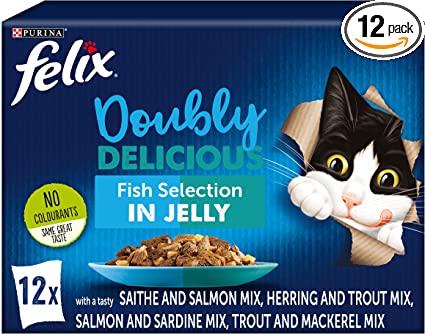Felix Doubly Delicious Fish Selection wet food in Jelly (12 * 100g)