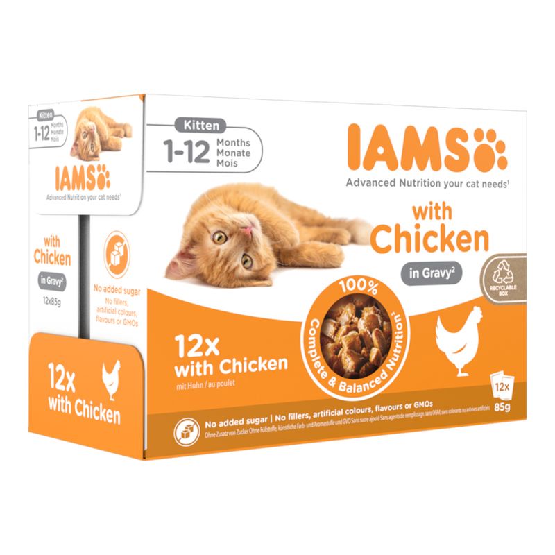 Iams Kitten Advanced Nutrition Chicken Flavour in Gravy (12 pouch)