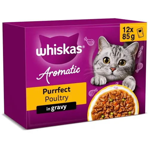 Whiskas Adult Aromatic Purrfect Poultry Selection in Gravy (12 pouches)